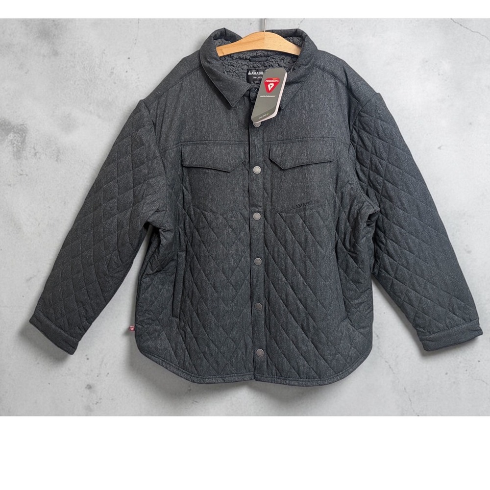 NWT Amabilis Primaloft Shirt-Jacket Graphite Gray Melange Insulated Men's  3XL